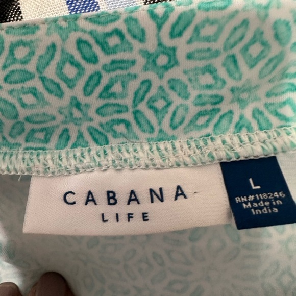 Cabana Life Women’s Wrap Romper L Blue Orange Long Sleeve Tassel Tie Boho Resort - Picture 7 of 10